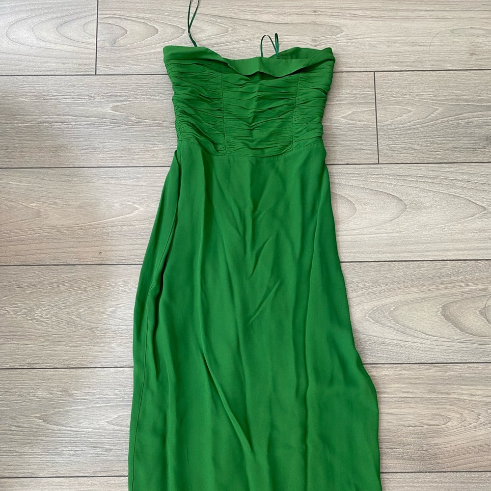 Reformation Kelly Green Lore Strapless Dress